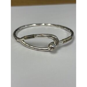 Lucky Brand Bracelet Womens Silver Tone Hook Bangle Wire Wrapped Boho Jewelry